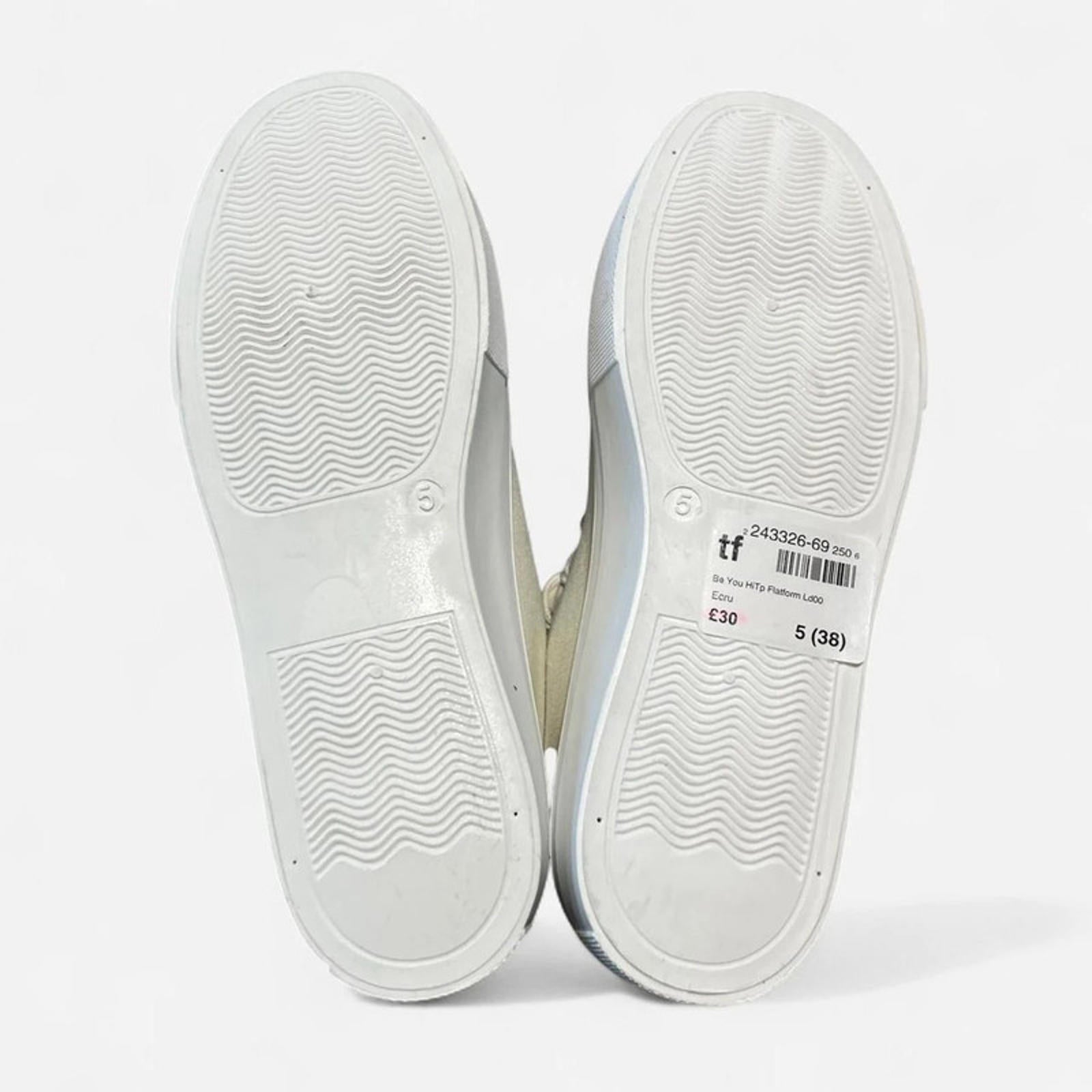 Be You Hi Top Platform Women’s Trainers Ecru Size UK 5 EU 38 REF:SB5