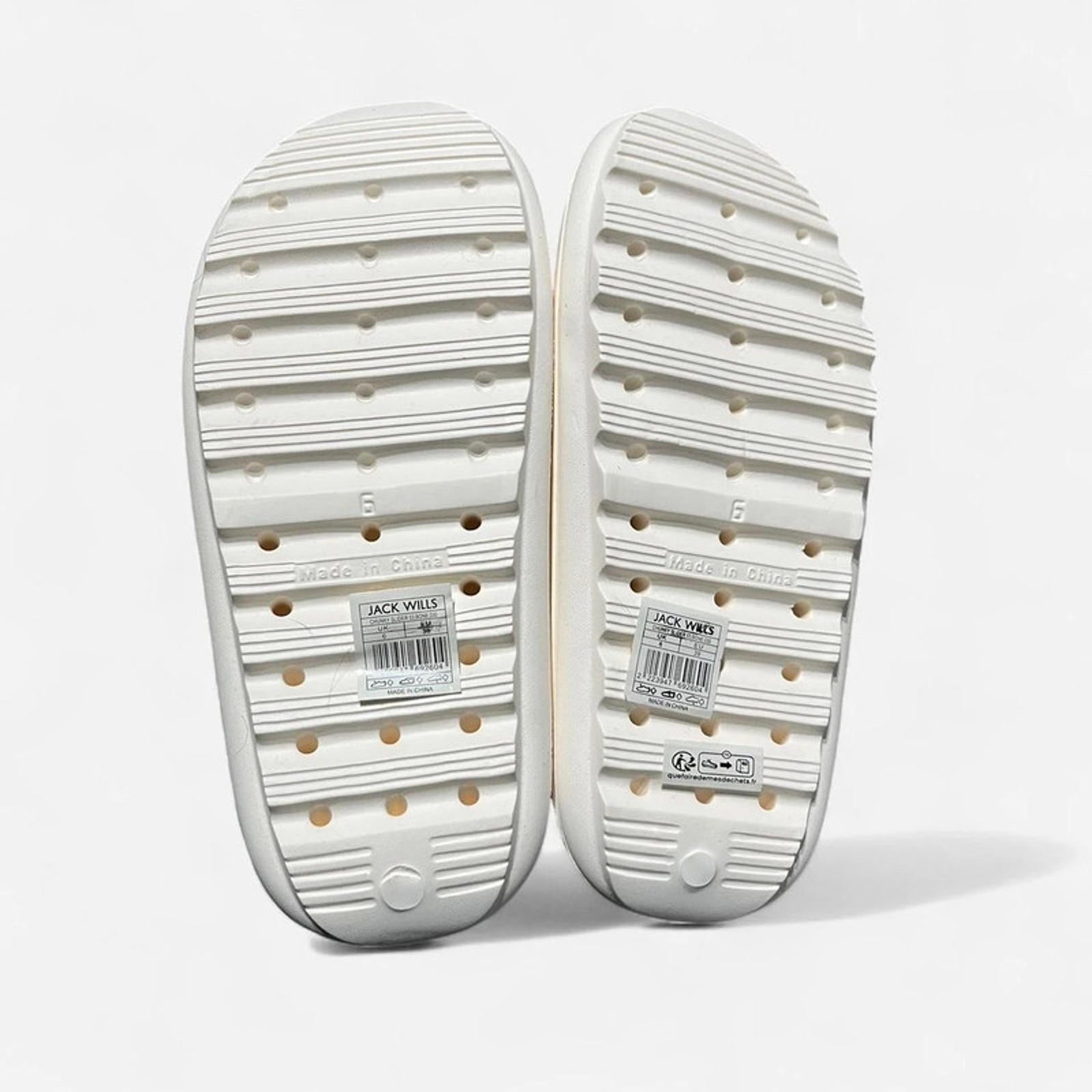 Jack Wills Chunky Sliders White Bone Ladies Size UK 6 EU 39 *REF:SB1