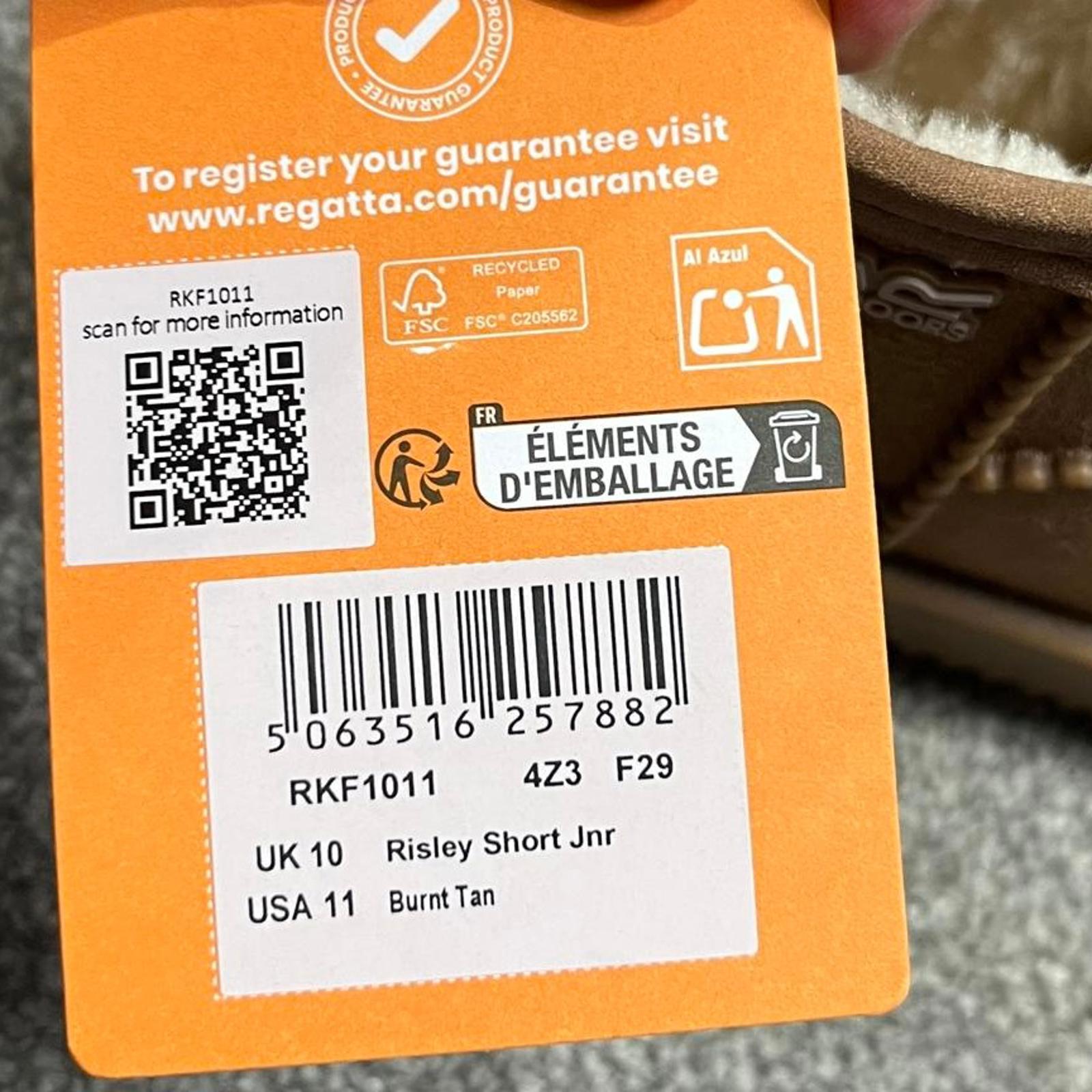 Regatta Risley Short Junior Boots Burnt Tan Size UK C10 EU 29 *SB19