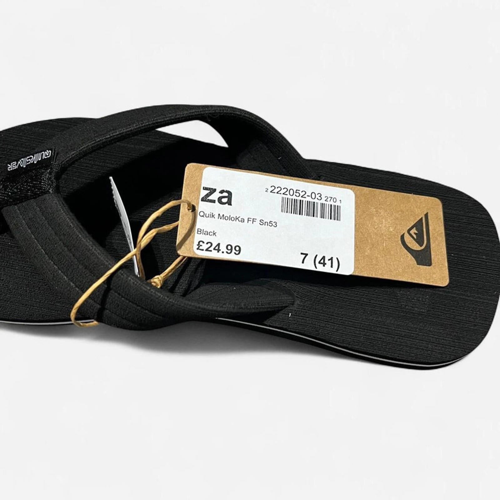 Quiksilver Molokai Layback Flip Flops Mens Black Size UK 7 EU 41 *REF:SB1