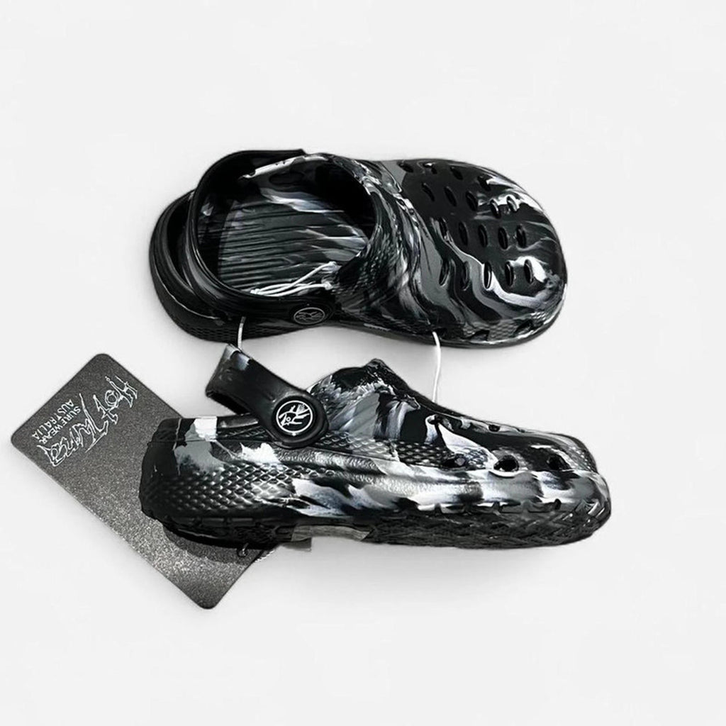 Hot Tuna Infants Marbled Cloggs Black Size UK C7 *SB11