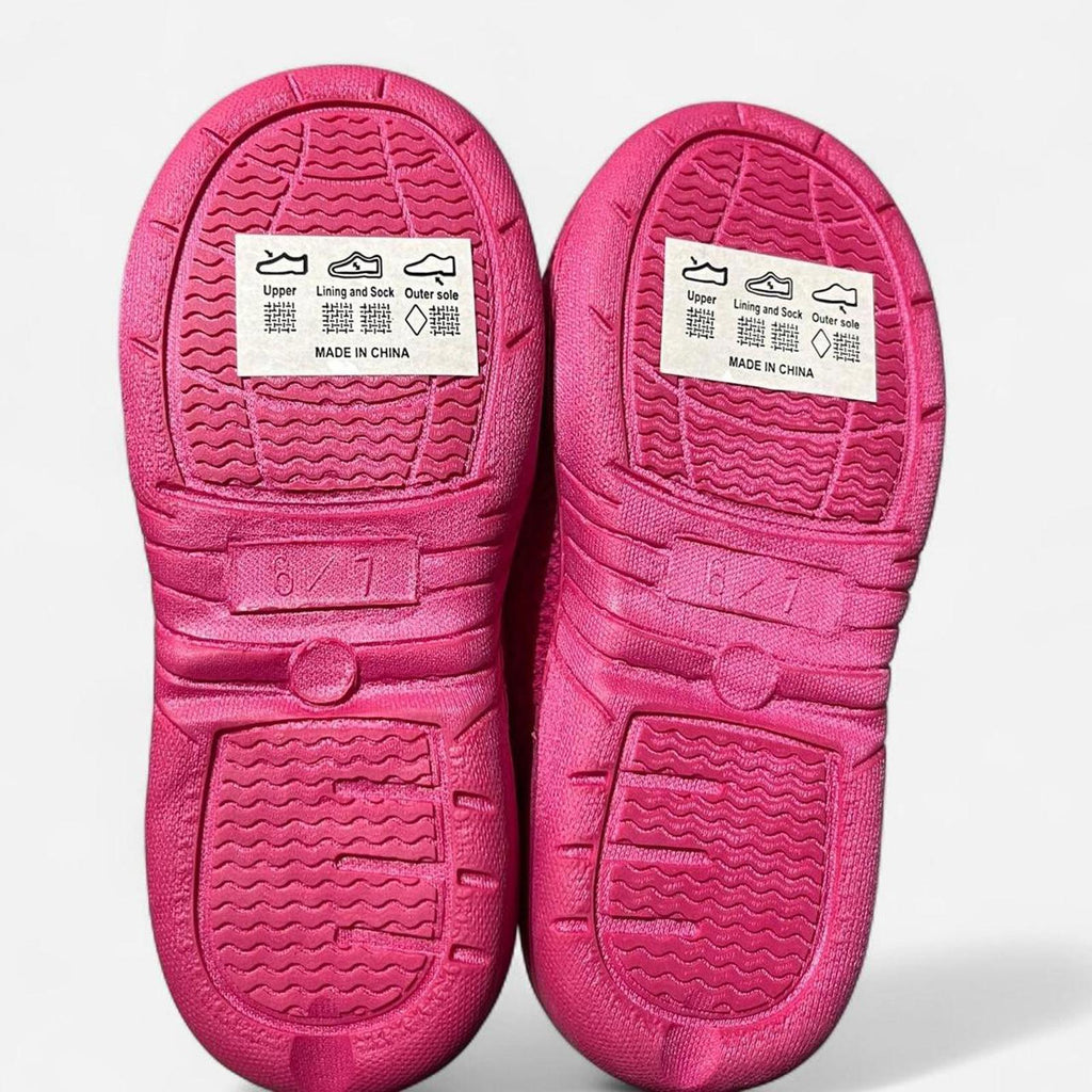 Girls Cable Knit Slipper Boot Pink Size UK C6/7 *REF:SB6