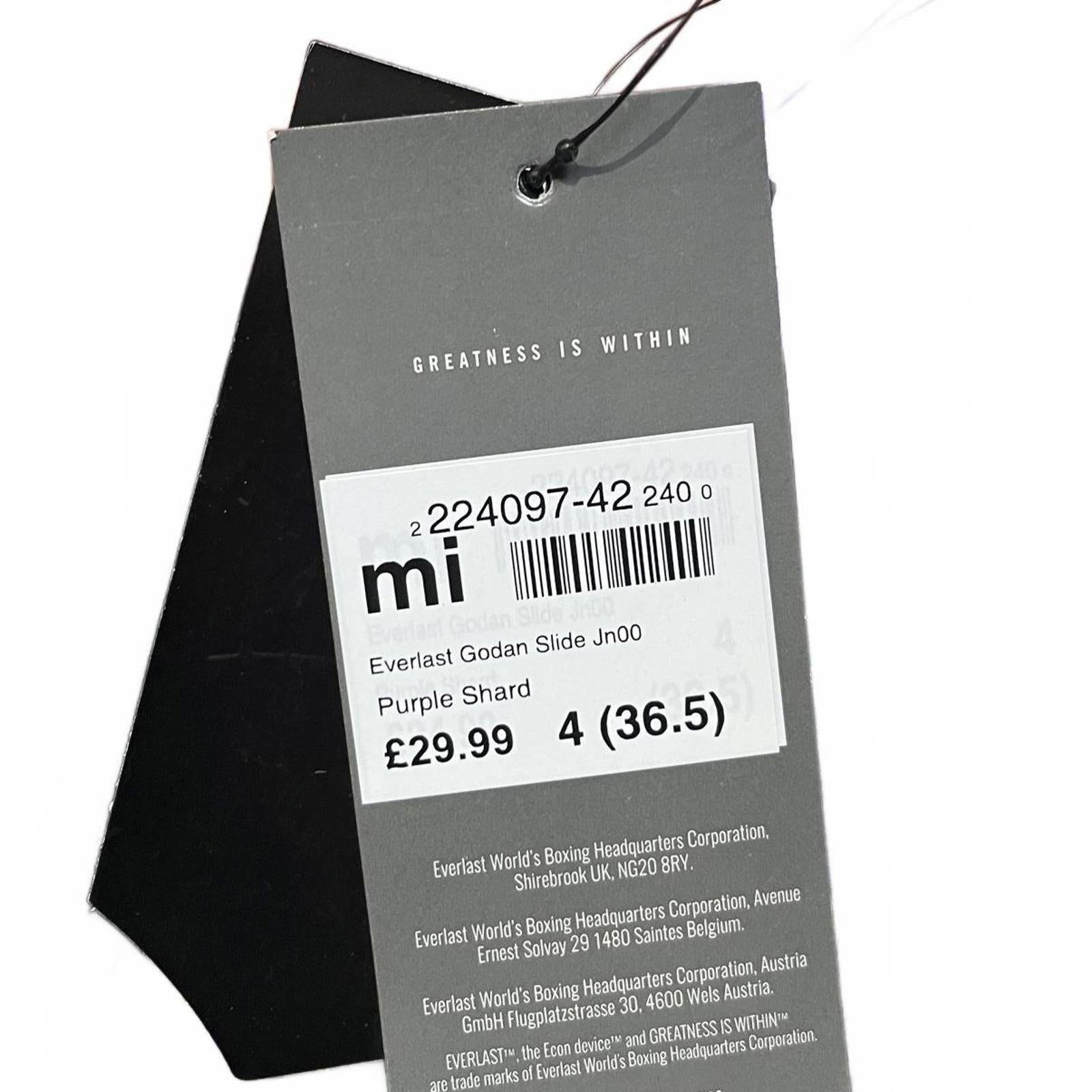 Everlast Godan Sliders Ladies Black Pattern Size UK 4 EU 36.5 *SB10