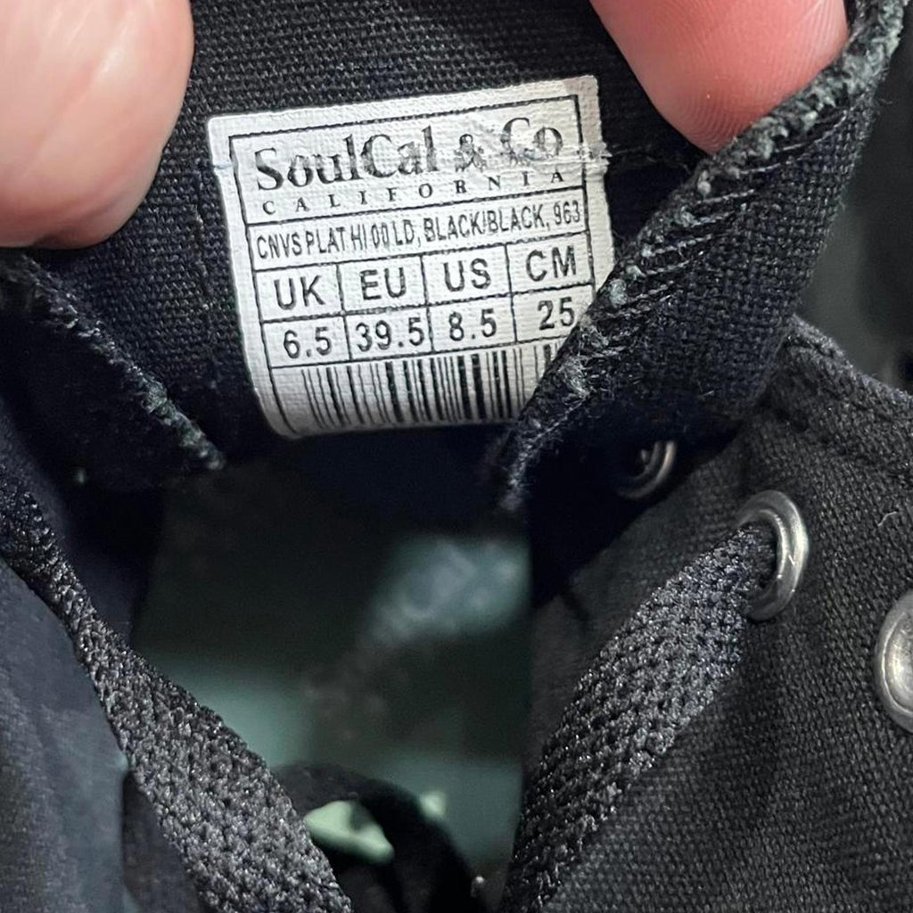 SoulCal Canvas High Top Platform Trainers Womens Black Size UK 6.5 EU 39.5 *SB17