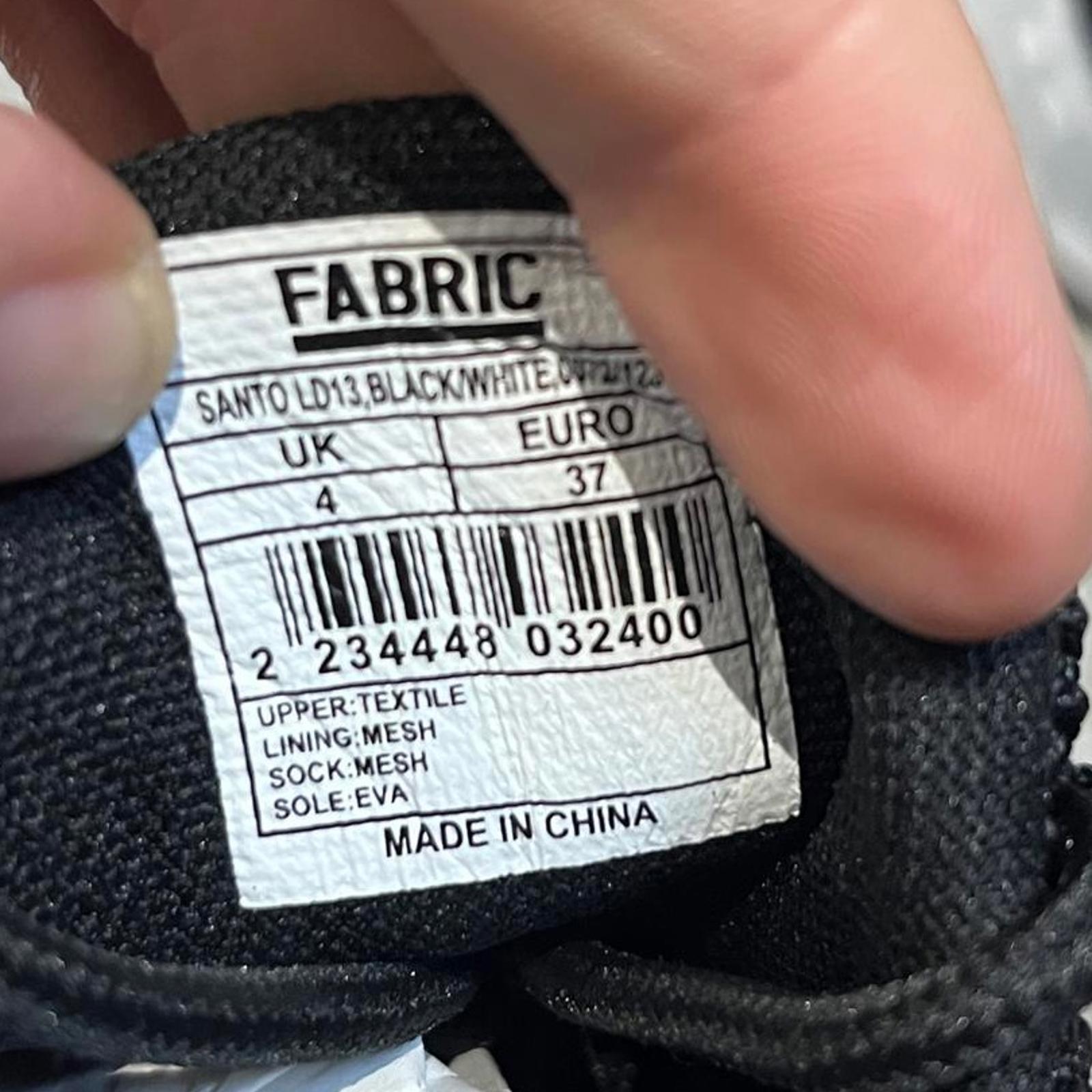 Fabric Santo Ladies Slip On Trainers Black White Size UK 4 EU 37 *SB12