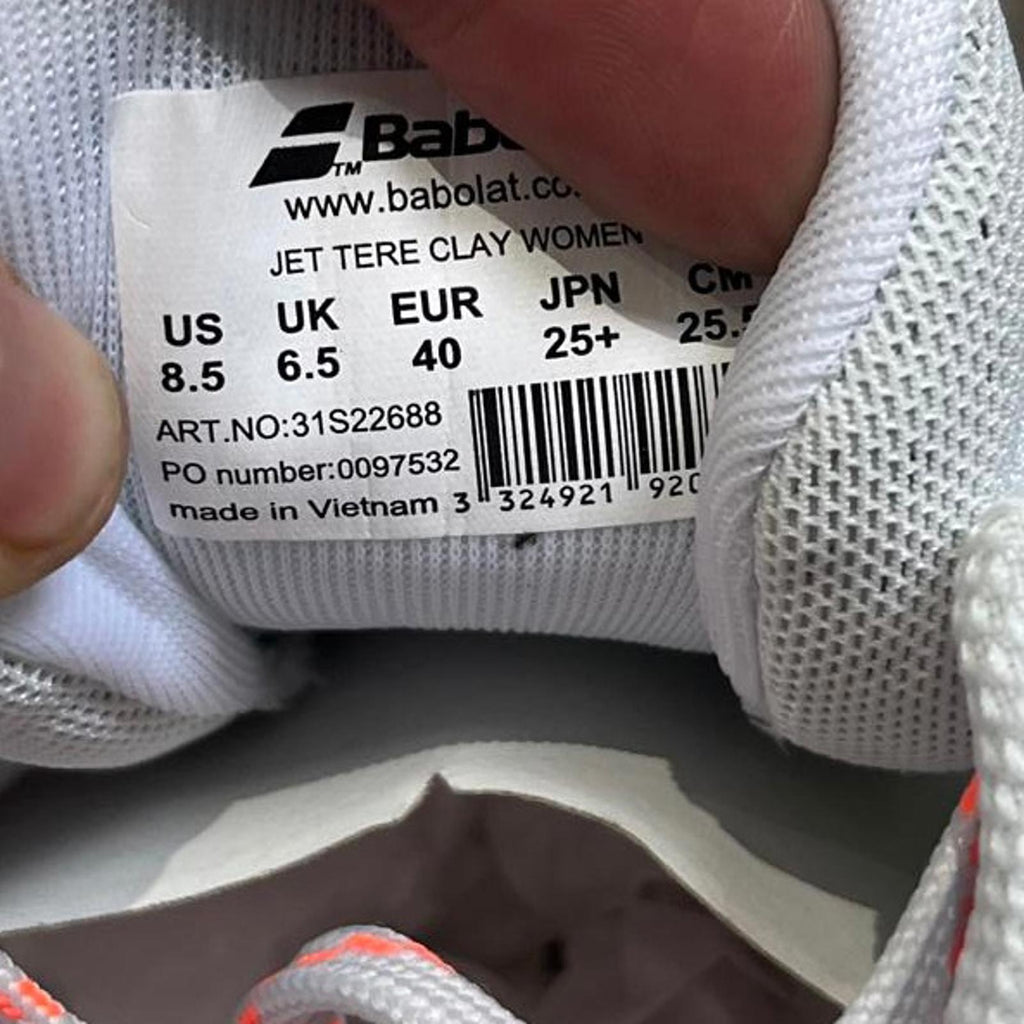 Babolat Jet Tere Clay Court Tennis Shoes Ladies White Size UK 6.5 EU 40 *SB19