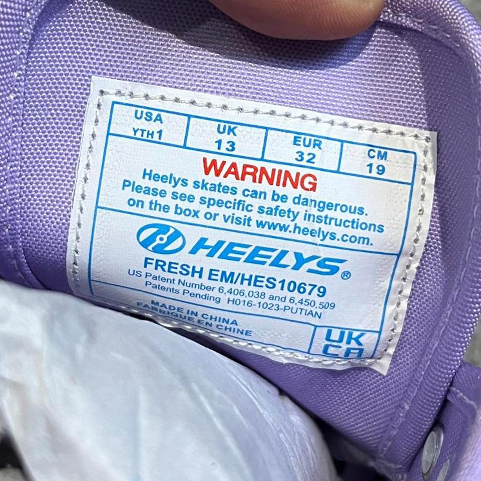 Heelys Kids Fresh Lavender White Roller Shoes Size UK C13 EU 32 *SB10