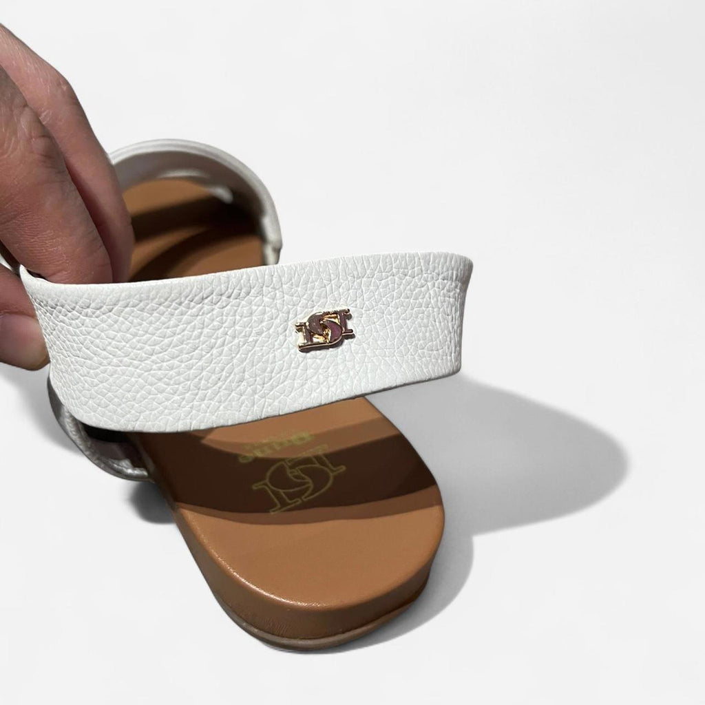 Dune London Women's Lucina Flat Sandals White Size UK 4 EU 37 *FF1