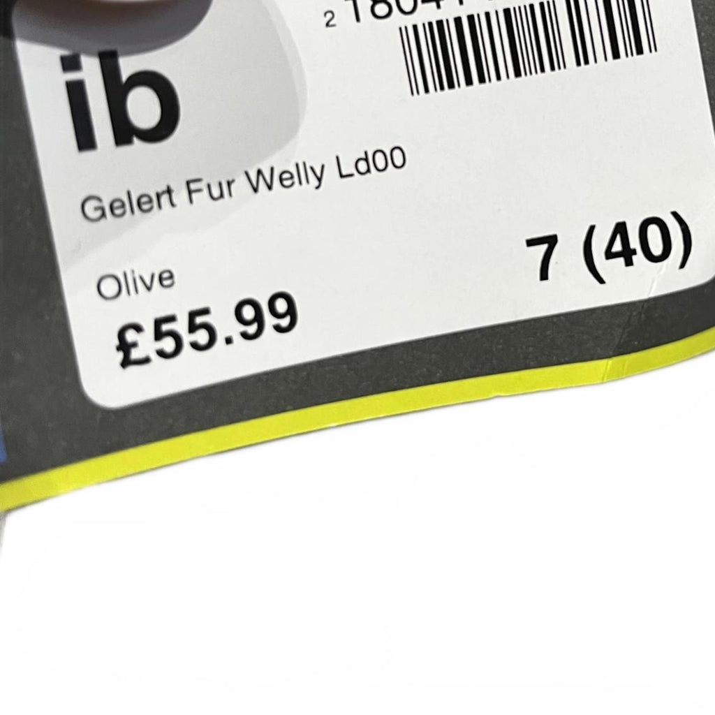 Gelert Fur Lined Welly Boot Womens Olive Green Size UK 7 EU 40 *SB5