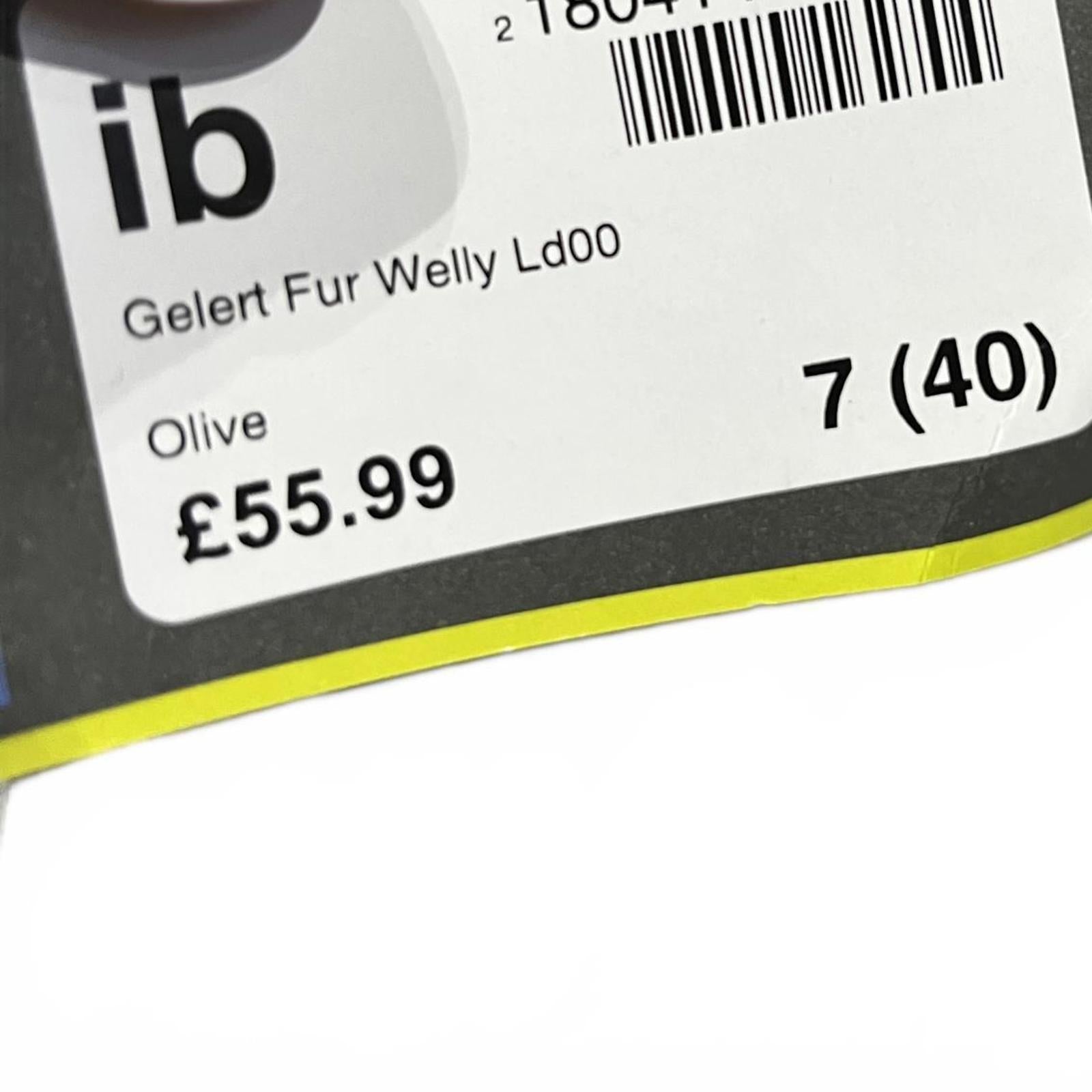 Gelert Fur Lined Welly Boot Womens Olive Green Size UK 7 EU 40 *SB5