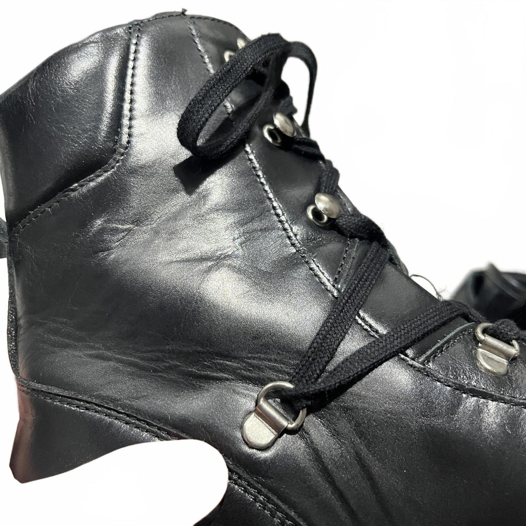 AllSaints Franka Leather Hiking Boots in Black Ladies Size UK 6.5 EU 40 *SB10