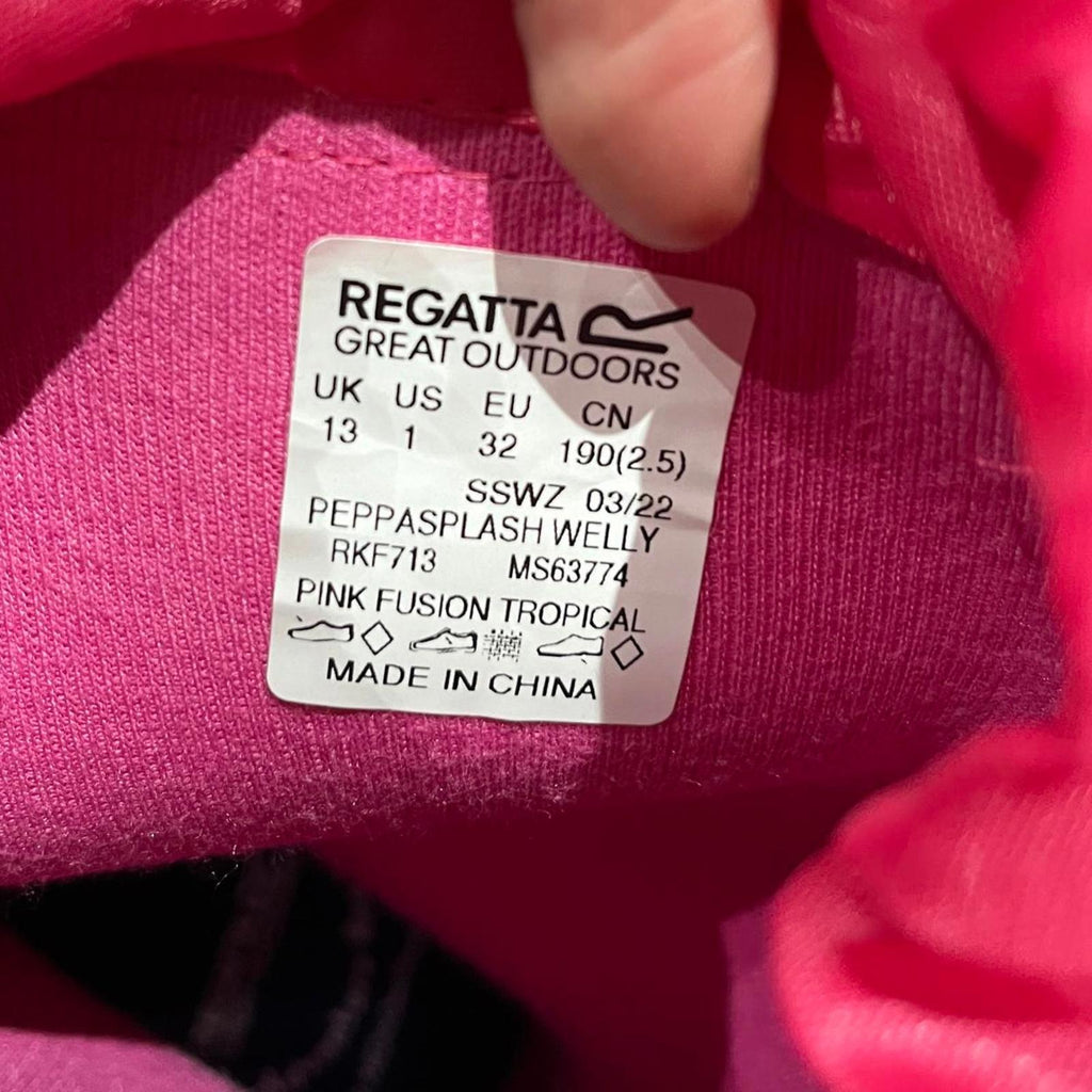 Regatta Peppa Pig Splash Wellington Kids Size UK C13 EU 32 *SB15