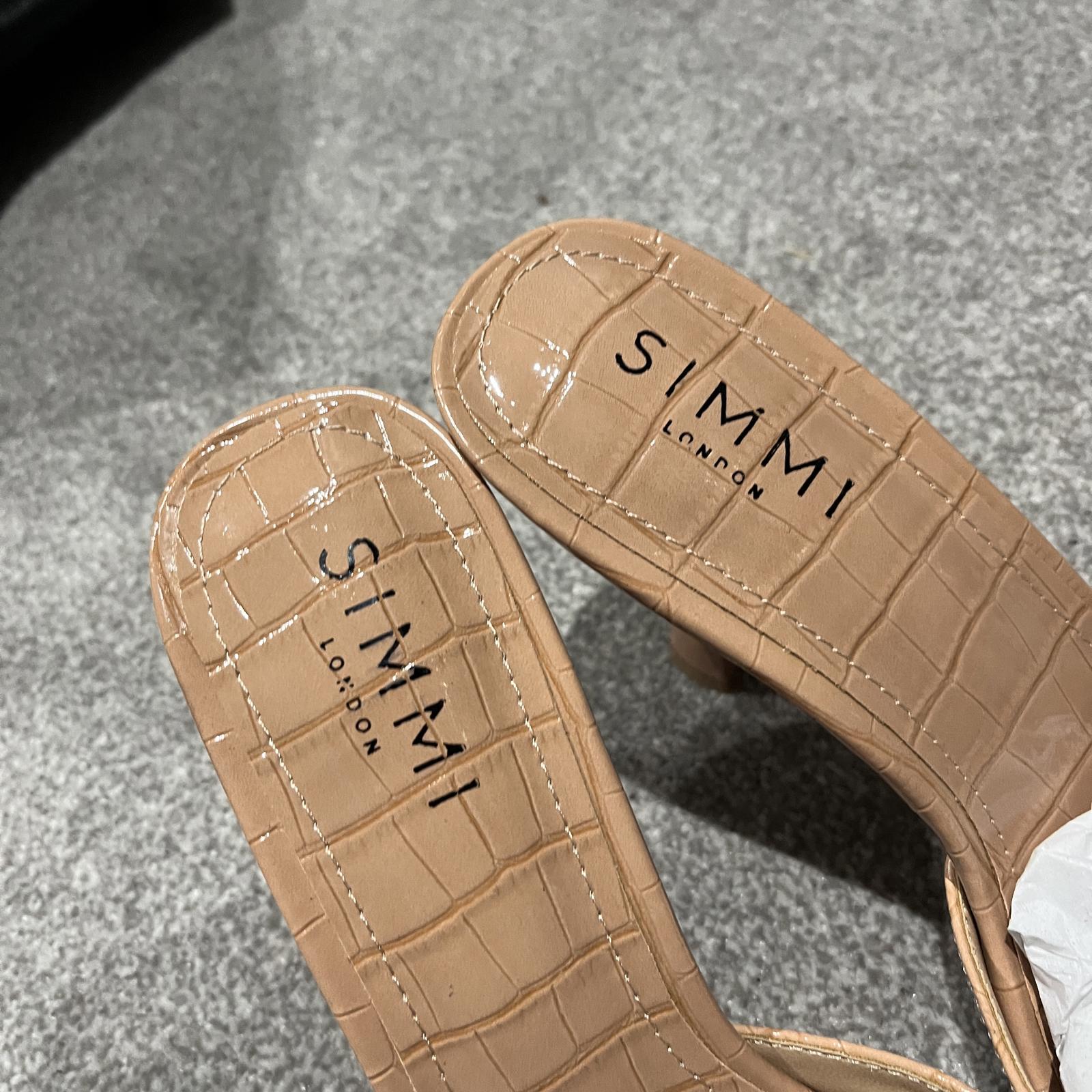 SImmi London Nude Patient Square Toe Heeled Shoes Size UK 5 EU 38 *FF1