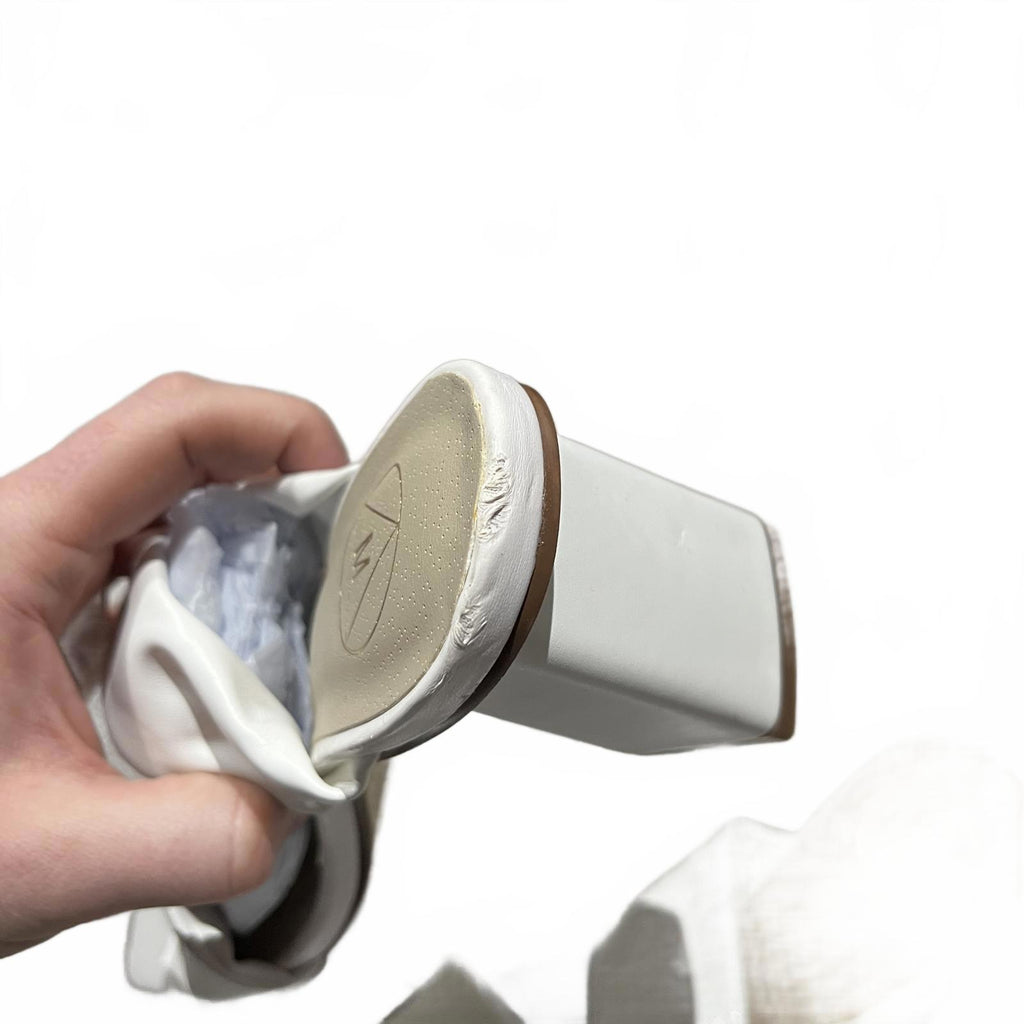 Missguided Womens Cross Strap Twist Mule Heel Sandals White Size UK 6 EU 39 *FF1