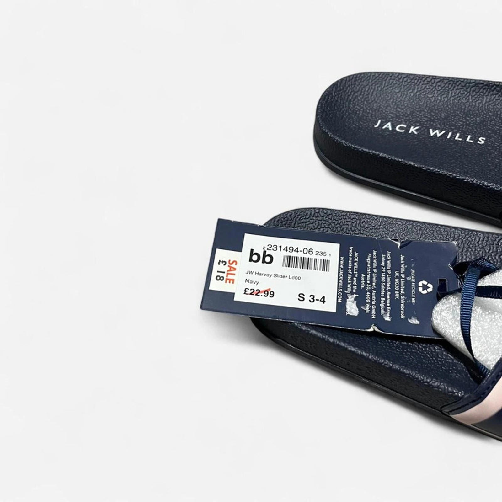 Jack Wills Harvey Slider Women’s Navy Pink Size UK S 3-4 *RSB2