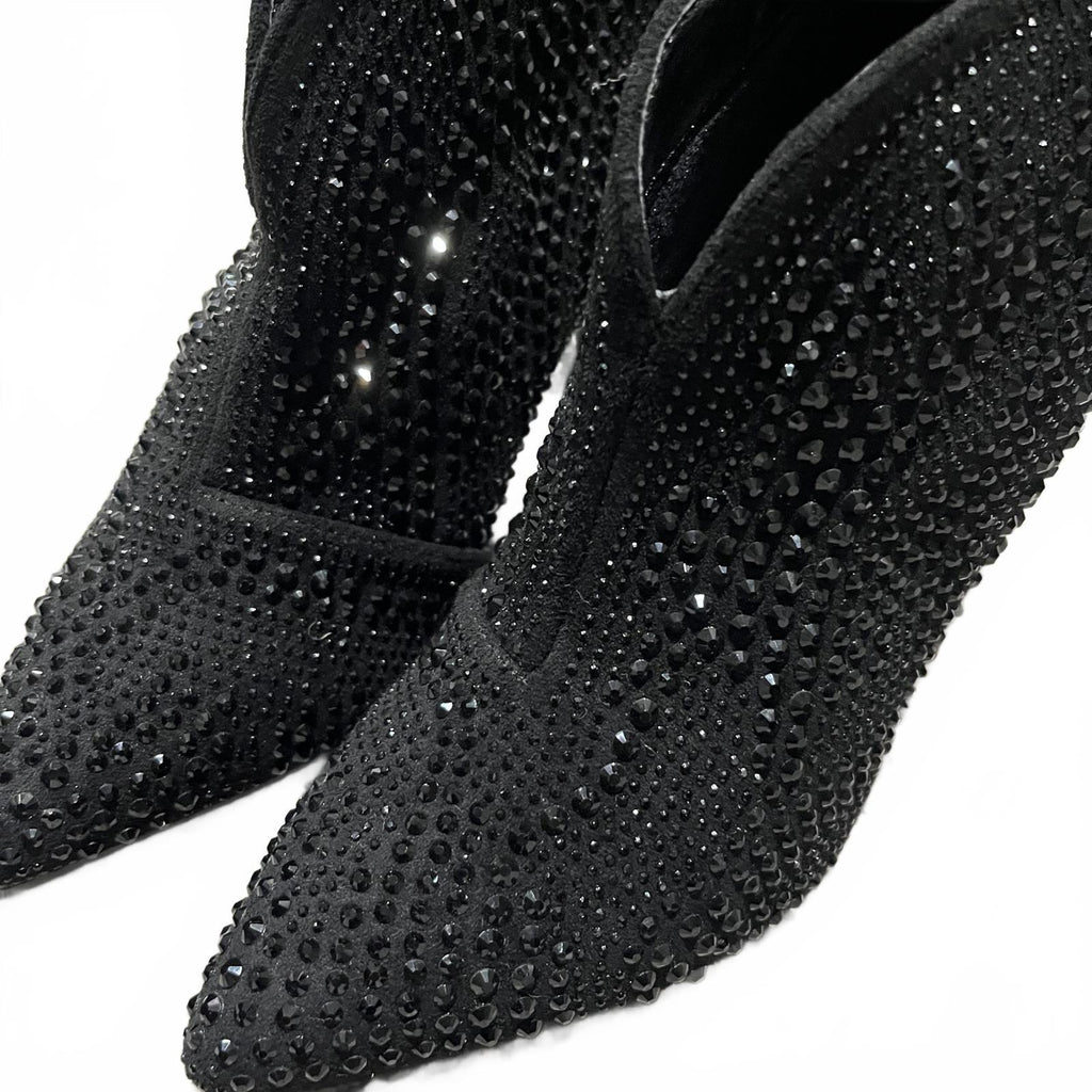 Moda in Pelle Zayni Heeled Boot Jewlled Black Size UK 4 EU 37 *SB12