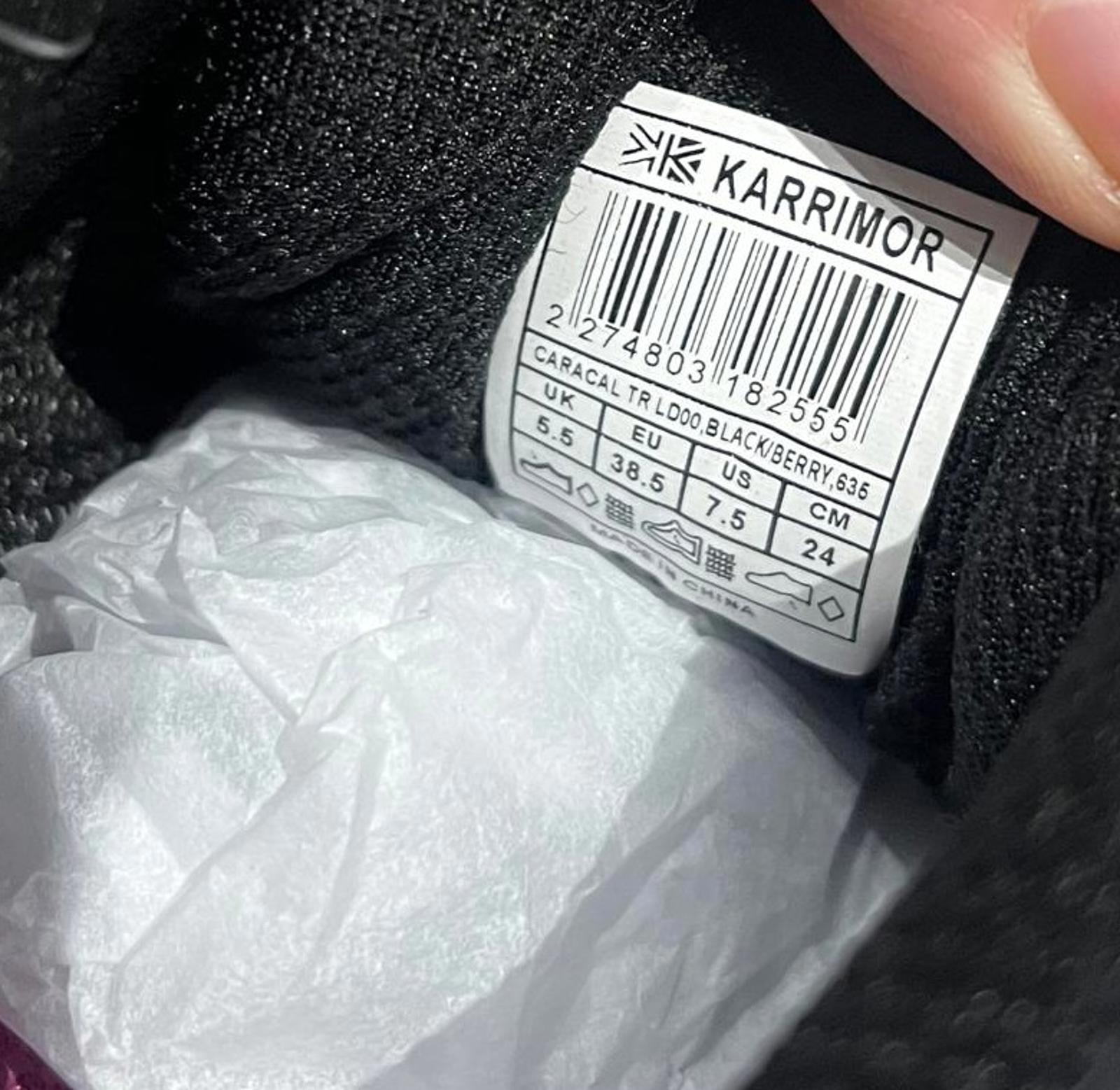 Karrimor Caracal Waterproof Trainers Ladies Black Size UK 5.5 EU 38.5 *SB13