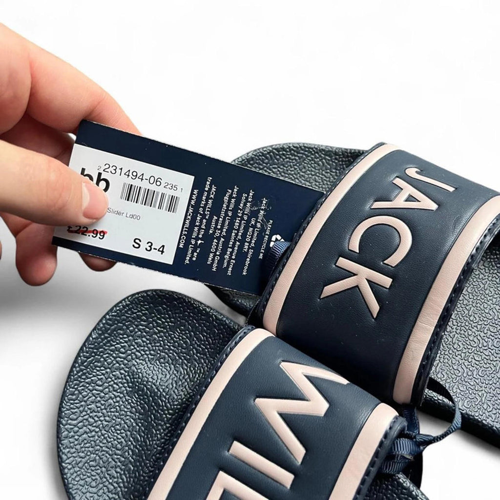 Jack Wills Harvey Slider Women’s Navy Pink Size UK S 3-4 *RSB3