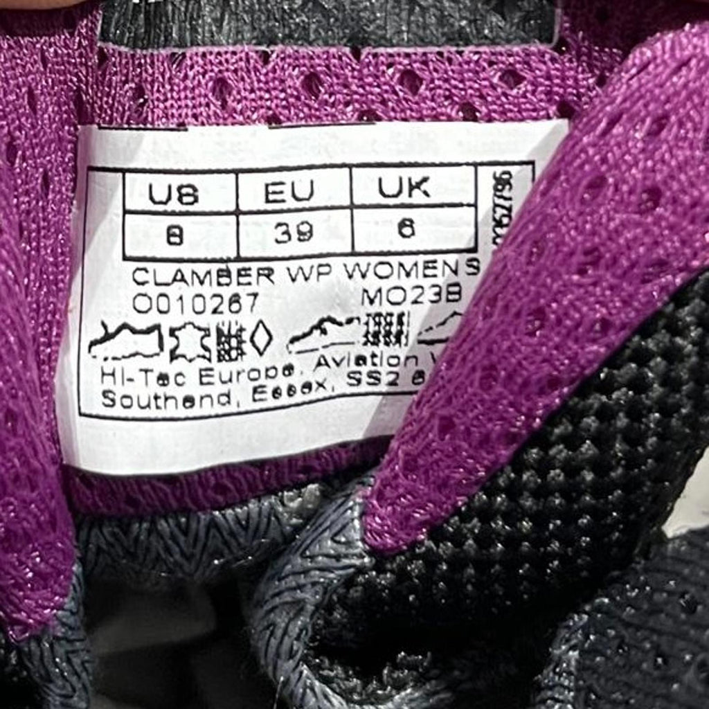 Hi Tec Clamber Womens Hiking Boots Black Purple Size UK 6 EU 39 *SB4