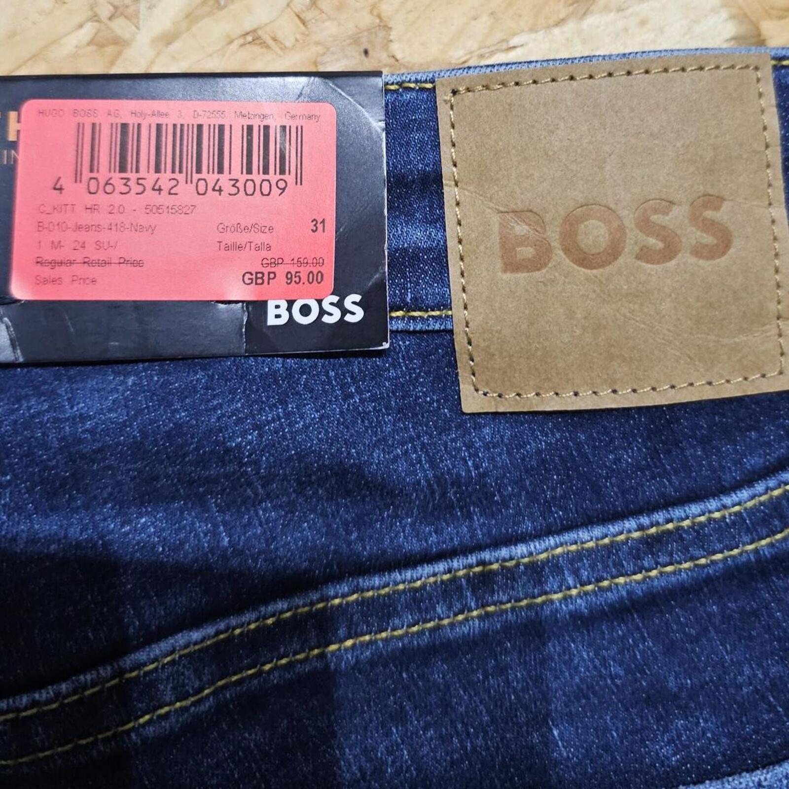 BOSS KITT Skinny Fit Jeans Navy Distressed W31 UK 12/14 Stretch BNWT *3.22