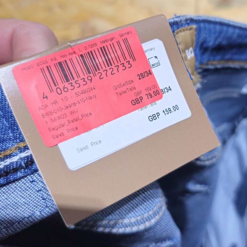 BOSS Ada High Rise Jeans Blue Side Slit Boot W28 L34 BNWT *3.9