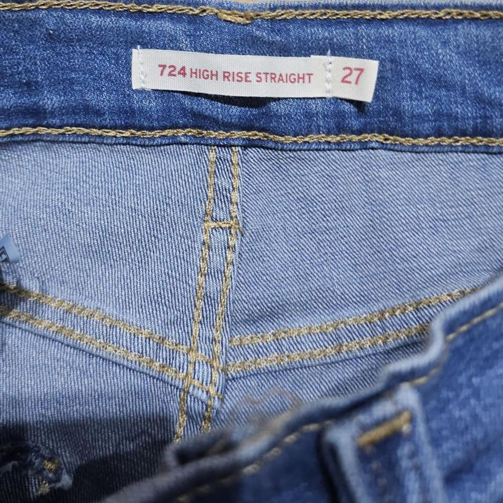 Levi’s 724 High Rise Straight Jeans Blue W27 L30 BNWT *4.4