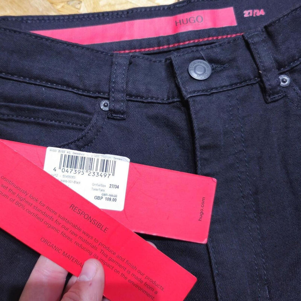 Hugo Boss Womens Black Slim Fit Jeans Stretch Denim W27 L34 BNWT *3.10