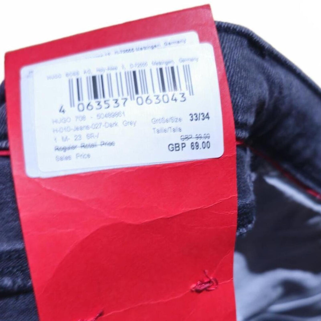 Hugo Boss 708 Slim Fit Jeans Grey Stretch Denim W33 L34 BNWT *3.12