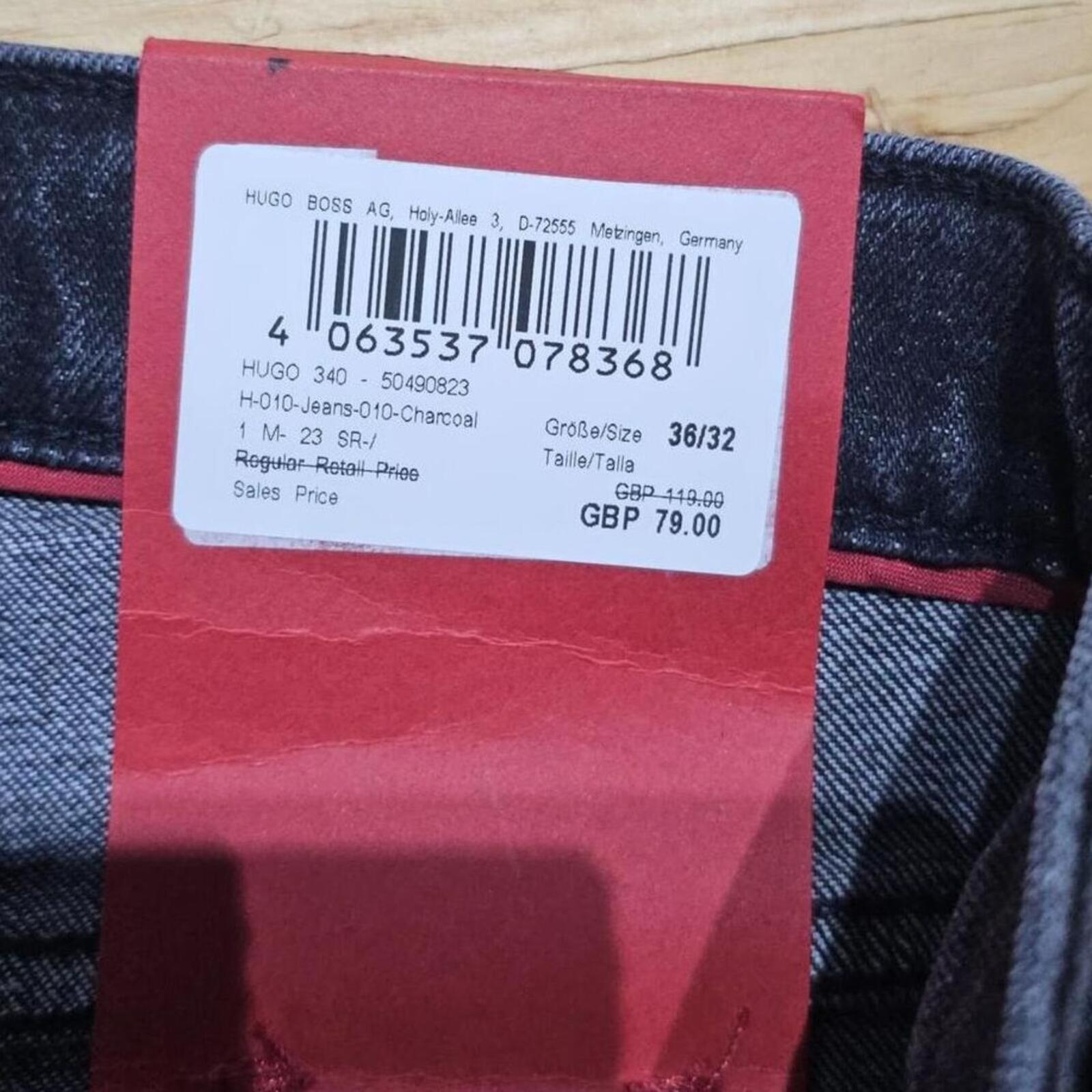 Hugo Boss 340 Loose Tapered Cropped Jeans Charcoal W36 L32 BNWT *4.3