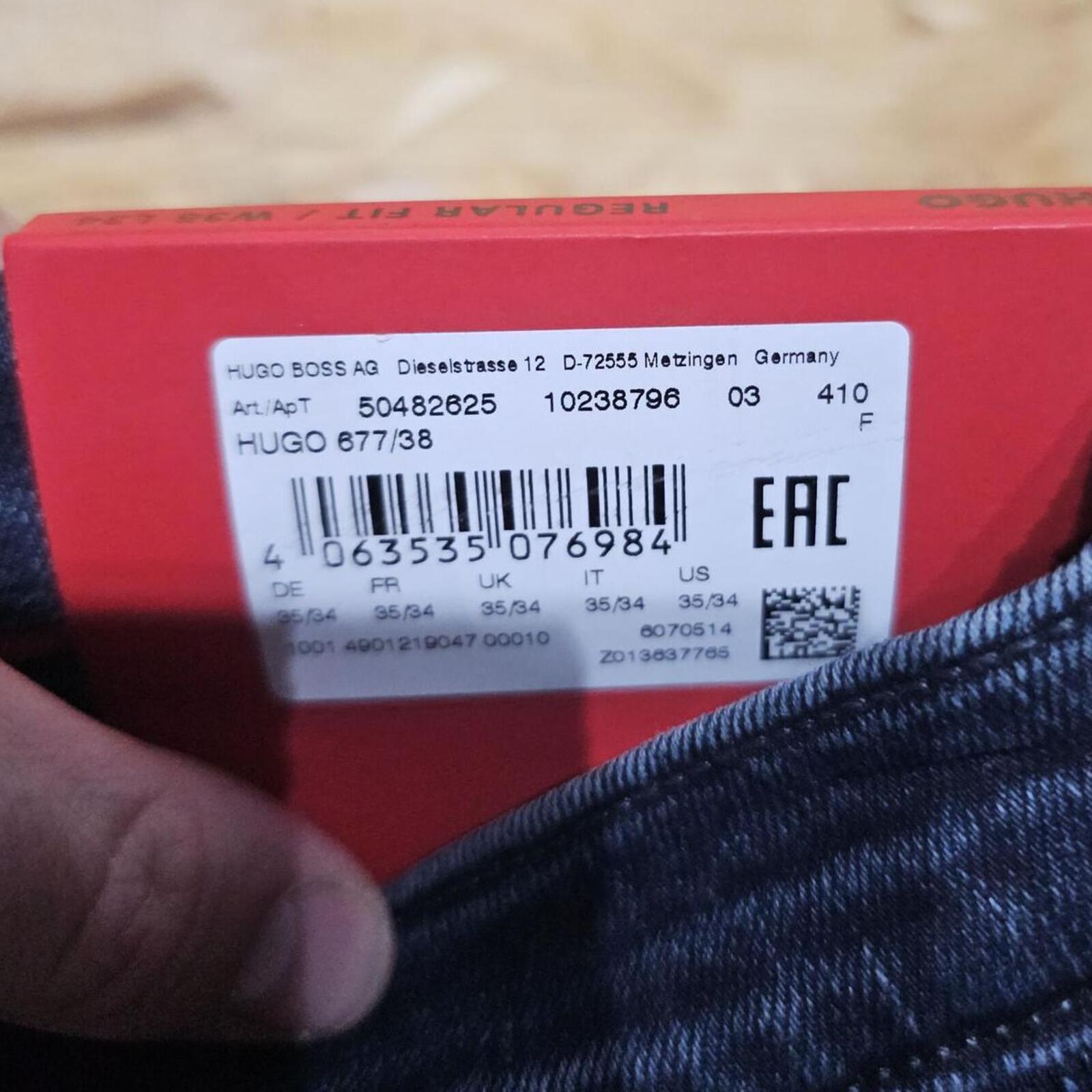 Hugo Boss Straight Fit Jeans 677/38 Dark Grey W35 L34 BNWT *4.7